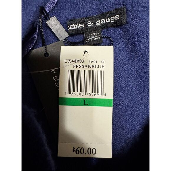NWT Cable & Gauge Blue Sweater Size Large - Picture 3 of 6